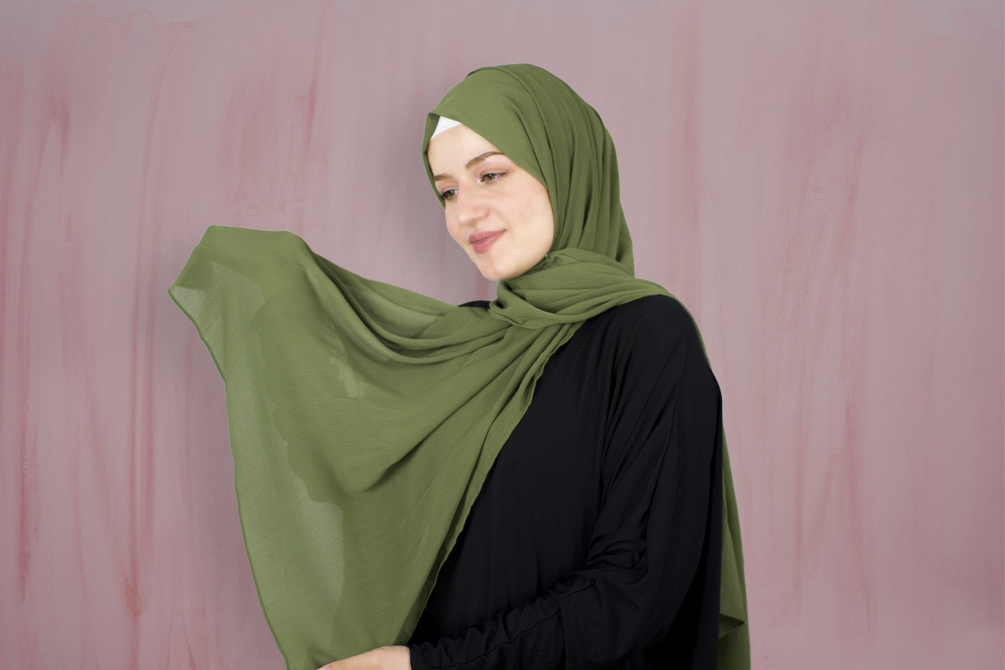 Army Green x Wrinkle Chiffon