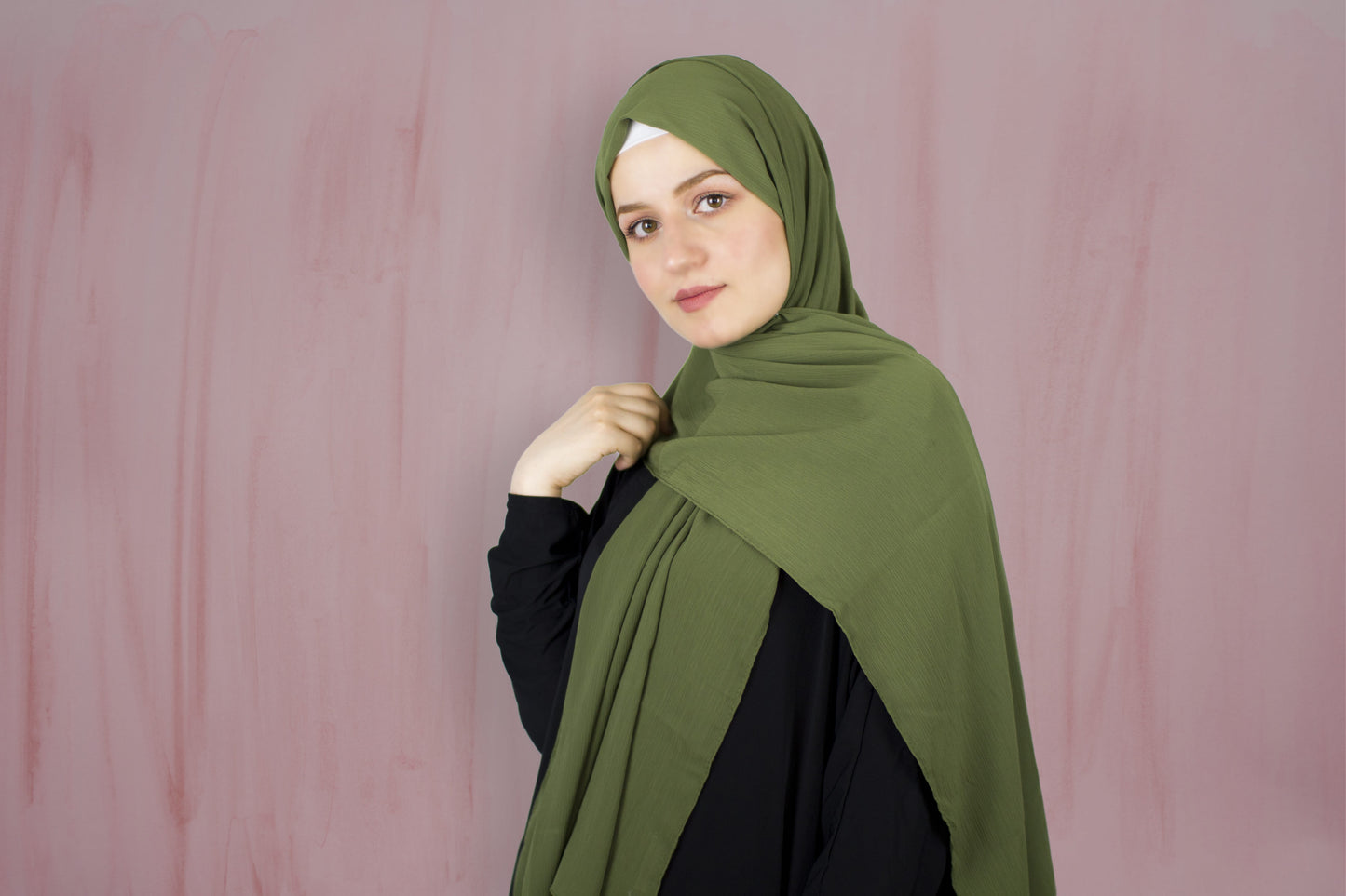Army Green x Wrinkle Chiffon